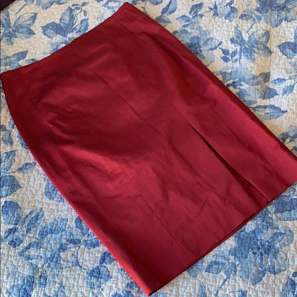 Sleek Red Pencil Skirt